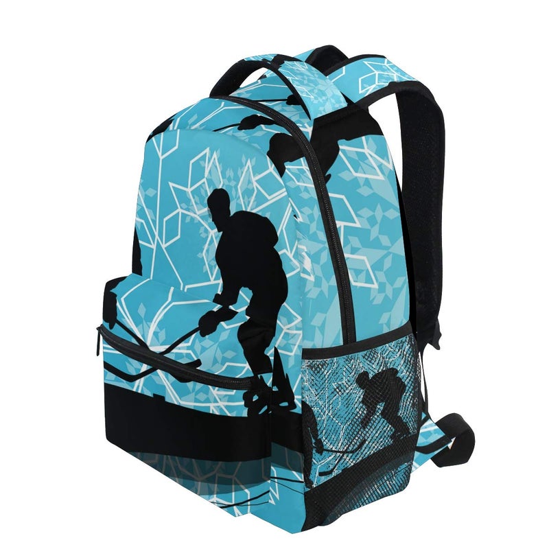 senya School Backpack Ice Hockey Players Sport Bookbag for Boys Girls Travel Bag - Image 3